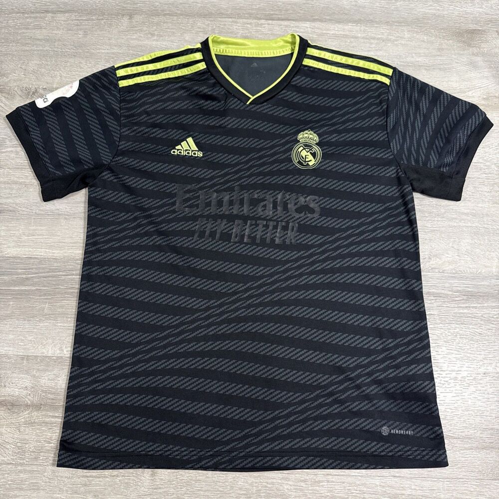 Real Madrid Soccer Jersey Adidas Men’s Large Black 2022–23 Third Kit